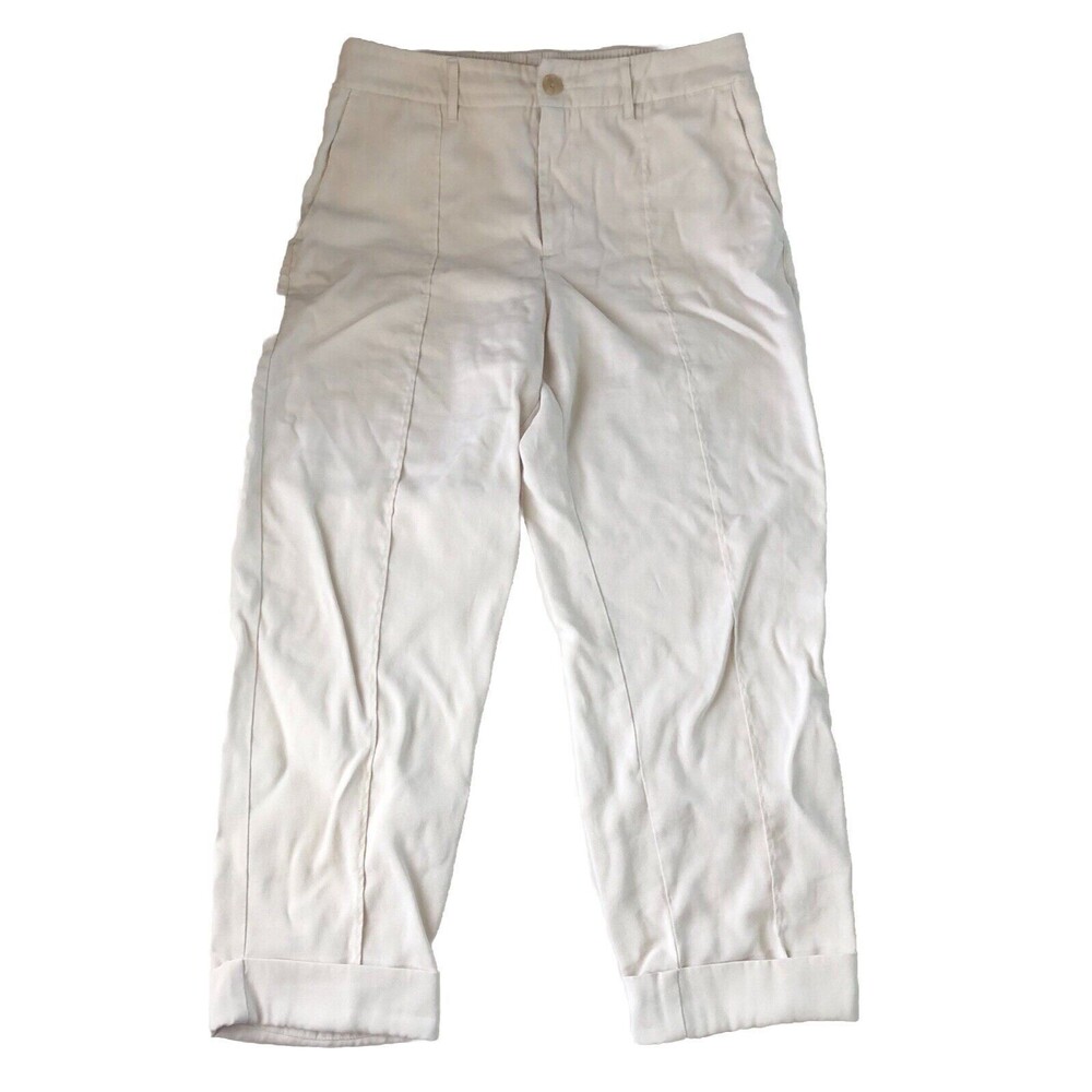 A New Day Womens Ivory Cuffed hem Pants size 14